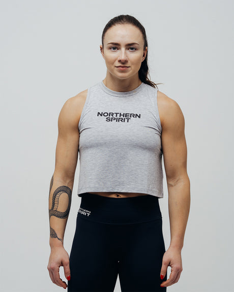 Women's Core Crop Tank - Heater Light Grey
