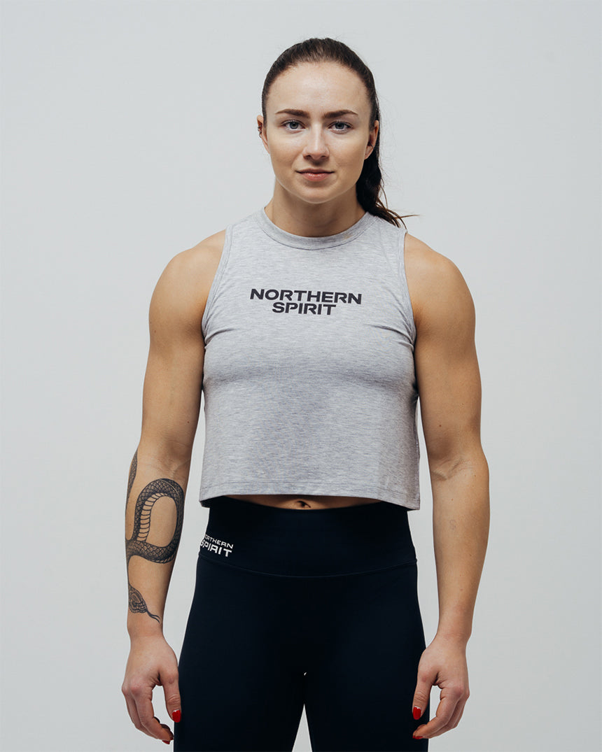 Women's Core Crop Tank - Heater Light Grey