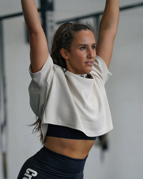 Women's CrossFit® Oversized Crop Top - Beige