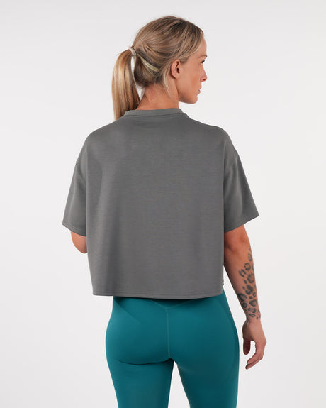 Women's CrossFit® Oversized Crop Top - Grey