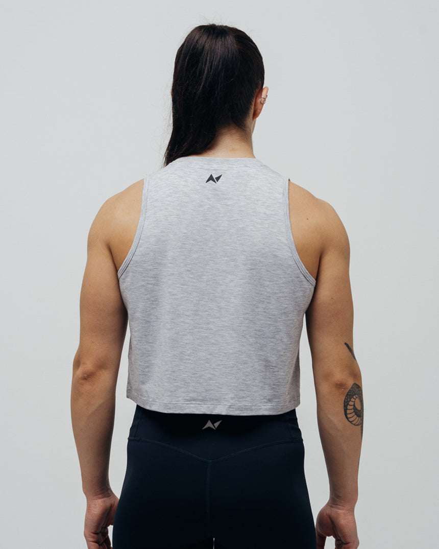 Women's Core Crop Tank - Heater Light Grey