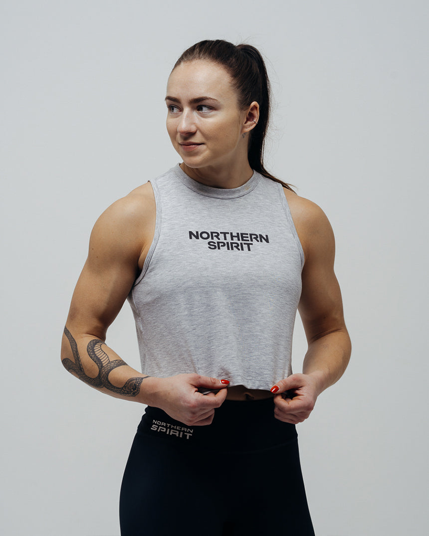 Women's Core Crop Tank - Heater Light Grey