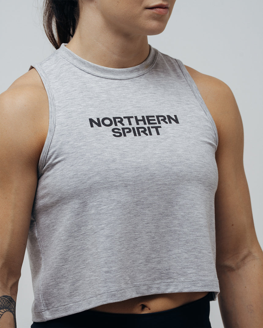 Women's Core Crop Tank - Heater Light Grey