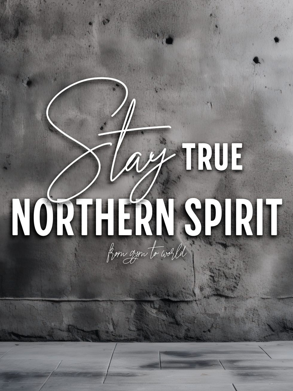 Mobile-optimized banner showing Northern Spirit’s Stay True signature design, vertical layout with high-contrast branding, suitable for small screen formats.