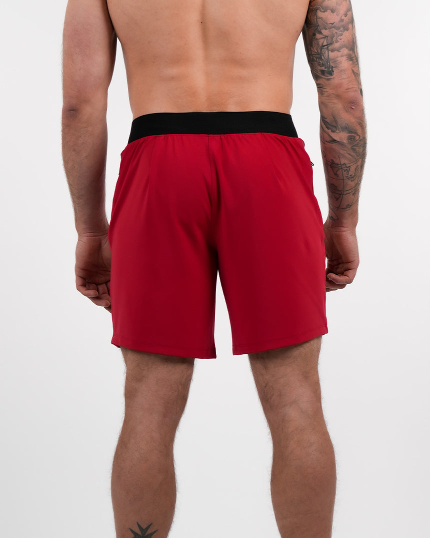 Men's CrossFit® Zipped Shorts 7" - Red