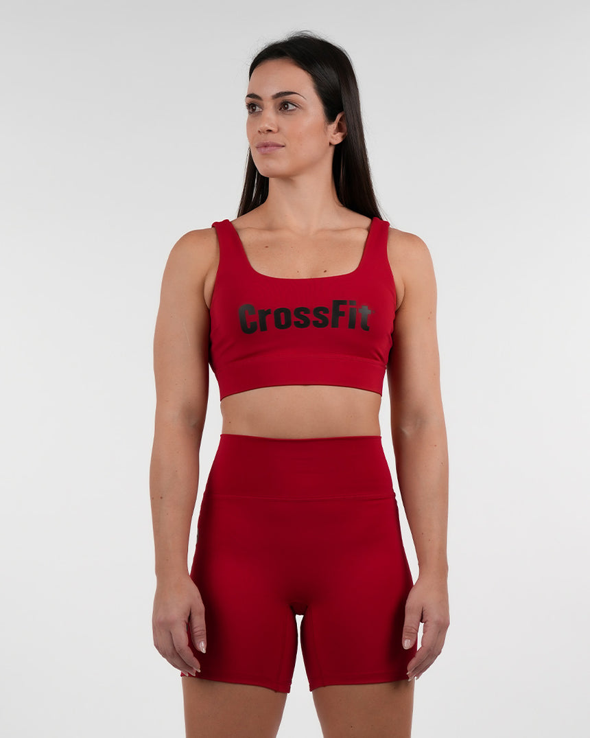 Women's CrossFit® Wide stripes Sports Bra - Red