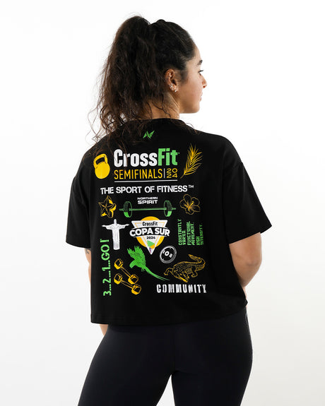 CrossFit® Baggy Top Patchwork Collector - COPA SUR Women oversized crop top ink