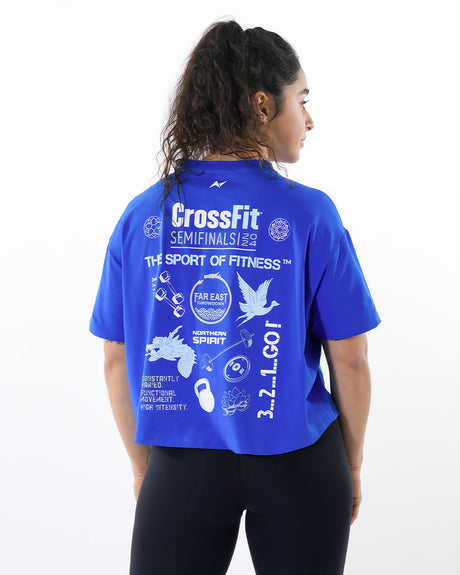 CrossFit® Baggy Top Patchwork Collector - FAR EAST THROWDOWN  Women oversized crop top fareast sky