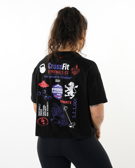 CrossFit® Baggy Top Patchwork Collector - FRENCH THROWDOWN  Women oversized crop top ink