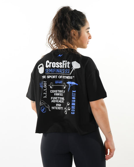 CrossFit® Baggy Top Patchwork Collector - Renegades Games Women oversized crop top ink