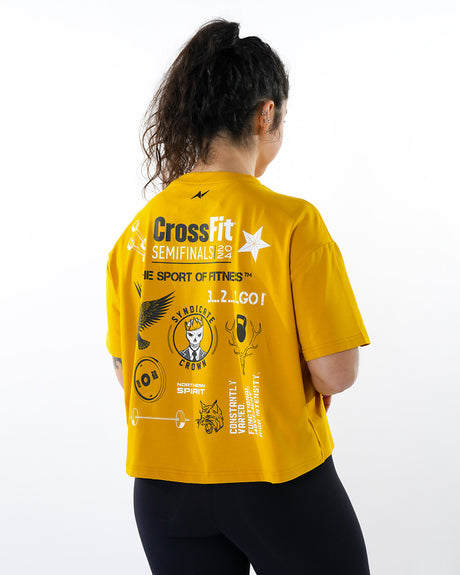 CrossFit® Baggy Top Patchwork Collector - SYNDICATE CROWN  Women oversized crop top Gold