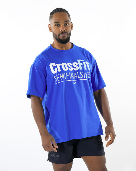 CrossFit® Smurf Patchwork Collector - Far East Throwdown Unisex oversized T-shirt Fareast sky