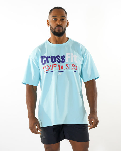 CrossFit® Smurf Patchwork Collector - FRENCH THROWDOWN Unisex oversized T-shirt Soft Sky
