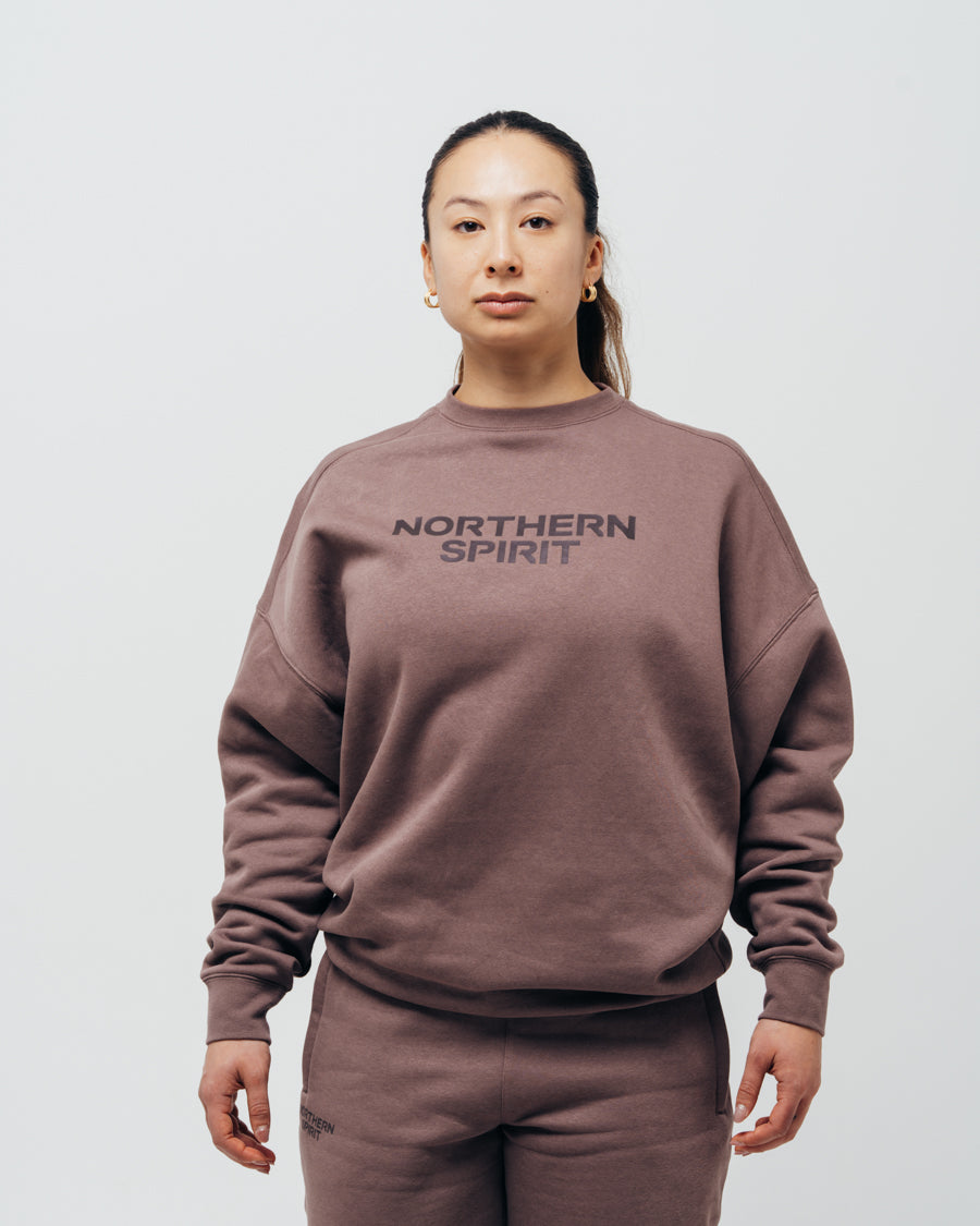 Unisex Cozy Oversized Sweatshirt - Brick Brown