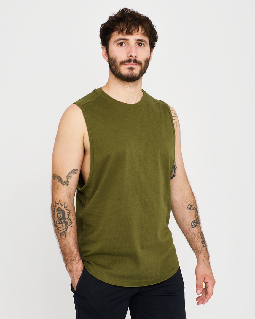 Men's Basic Tank - Khaki