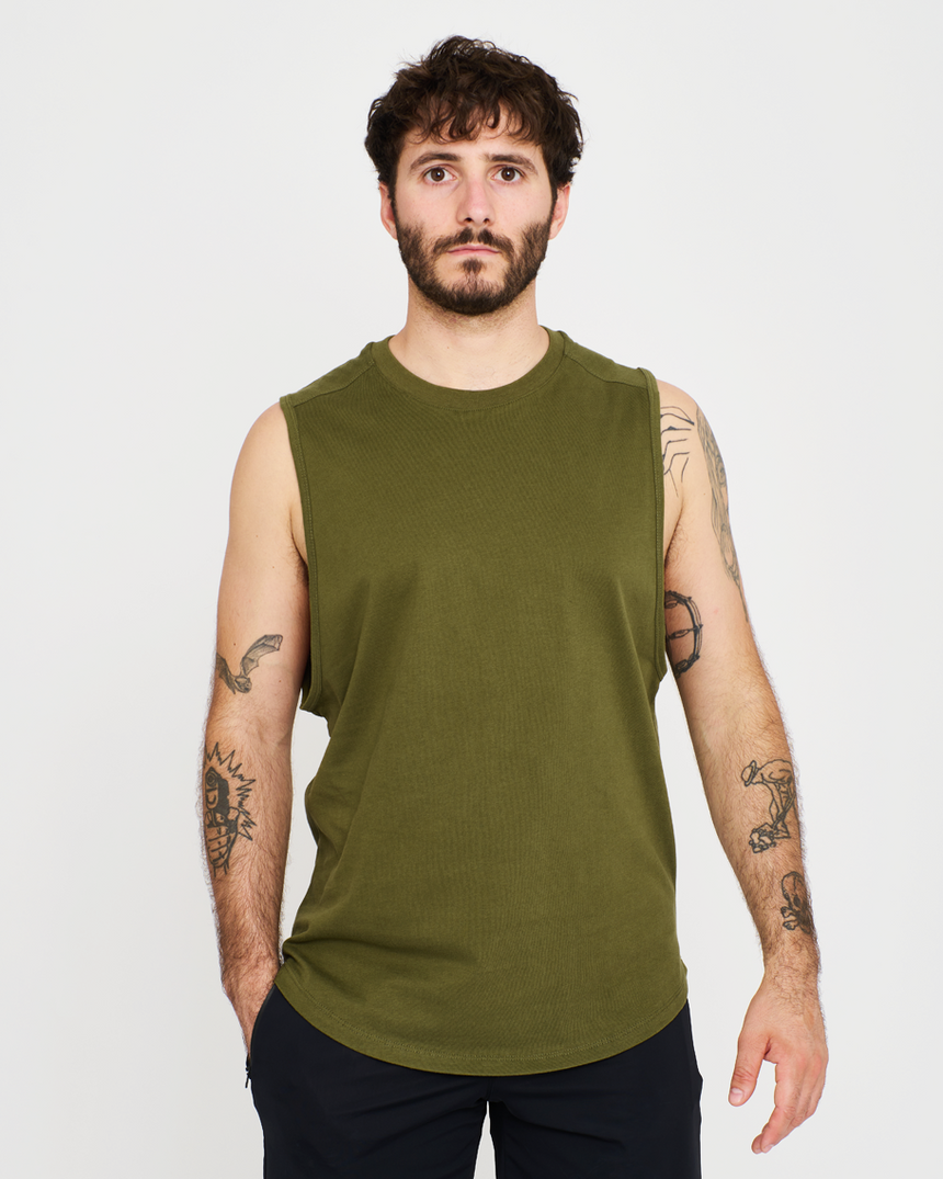 Men's Basic Tank - Khaki