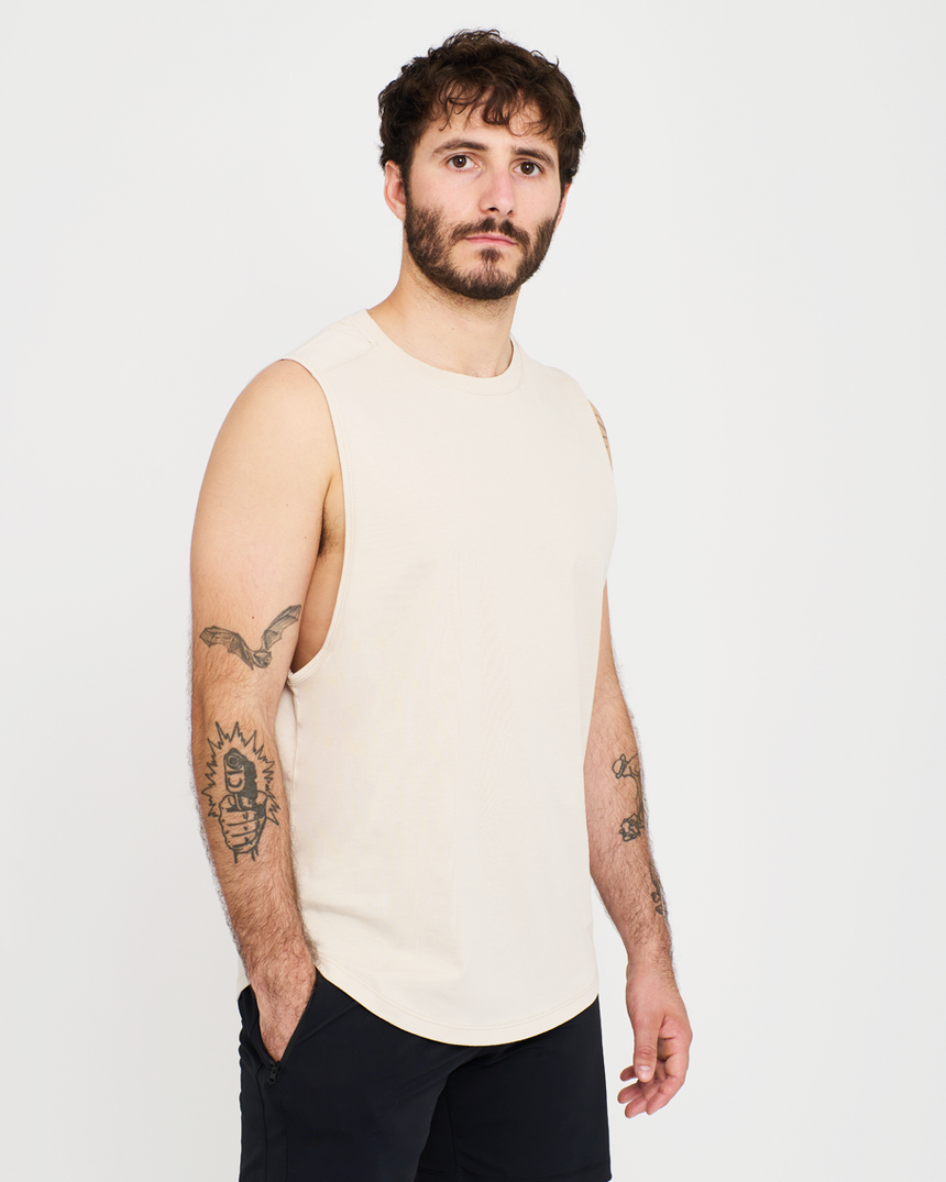 Men's Basic Tank - Beige