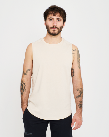 Men's Basic Tank - Beige