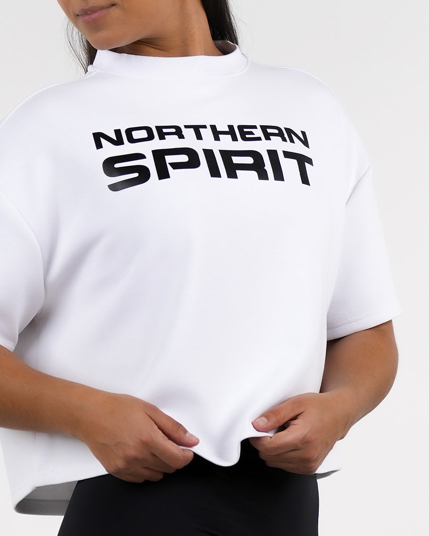 Women's NS Oversized Crop Top - White