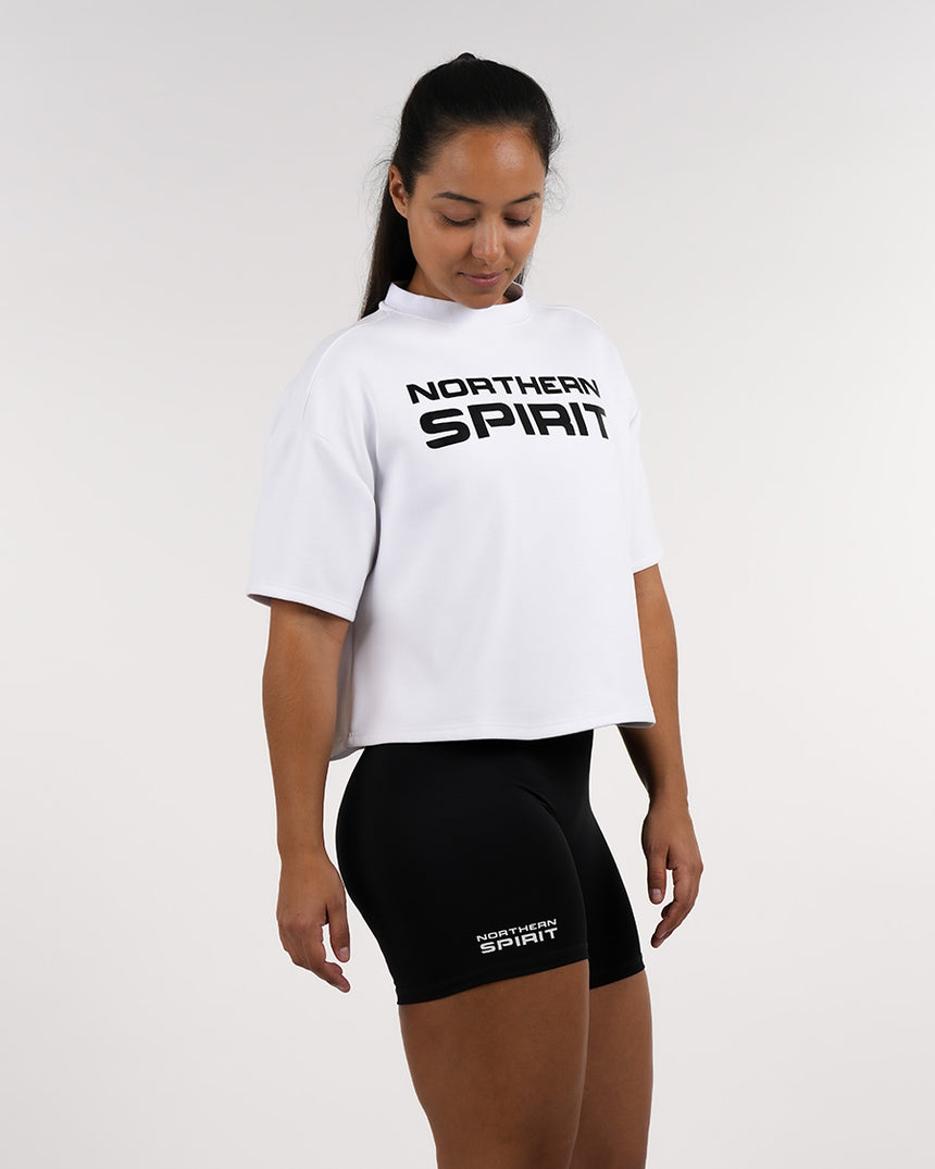 Women's NS Oversized Crop Top - White