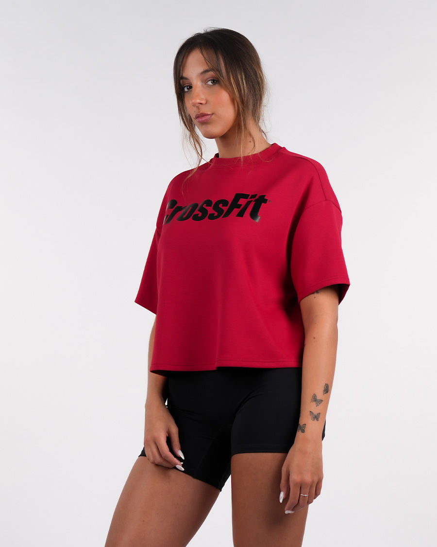 Women's CrossFit® Oversized Crop Top - Red