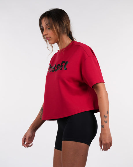 Women's CrossFit® Oversized Crop Top - Red