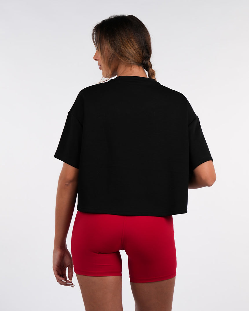 Women's CrossFit® Oversized Crop Top - Black