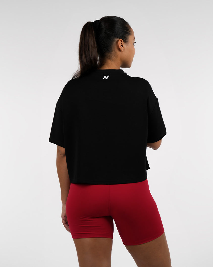 Women's NS Oversized Crop Top - Black