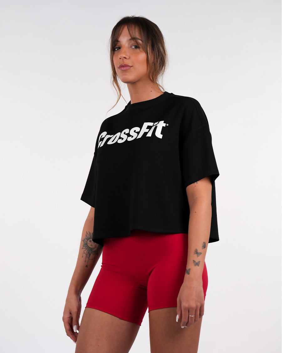 Women's CrossFit® Oversized Crop Top - Black