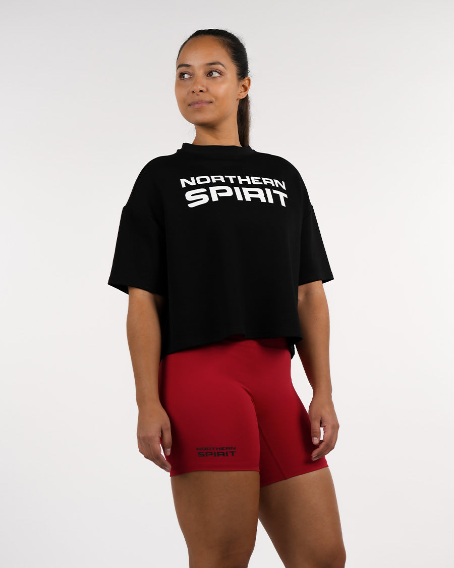 Women's NS Oversized Crop Top - Black