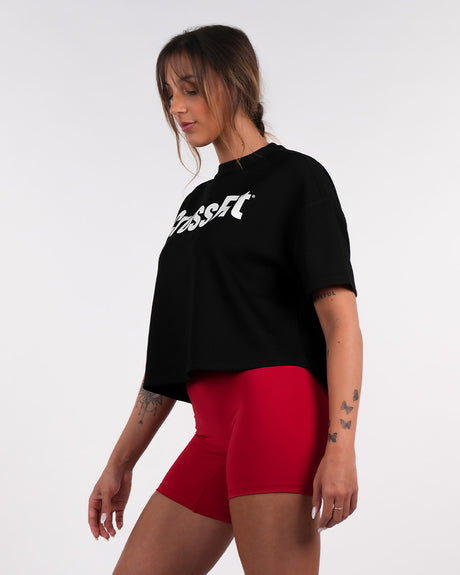 Women's CrossFit® Oversized Crop Top - Black