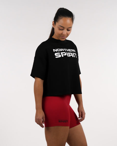 Women's NS Oversized Crop Top - Black