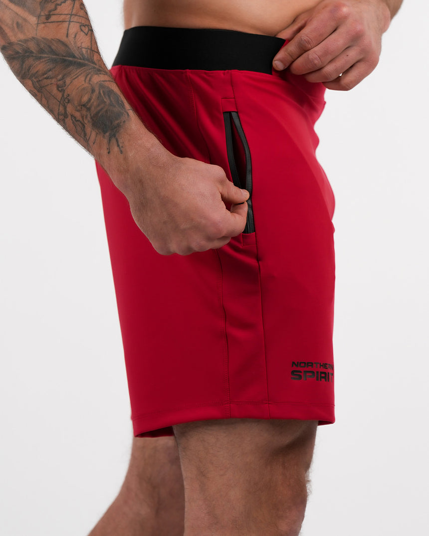 Men's NS Zipped Shorts 7" - Red