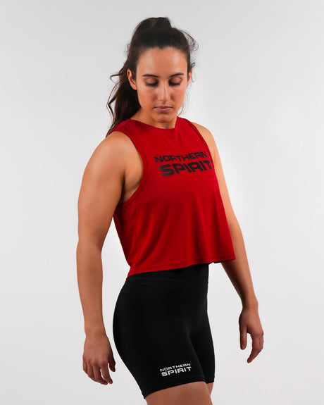 Women's NS Crop Tank - Red