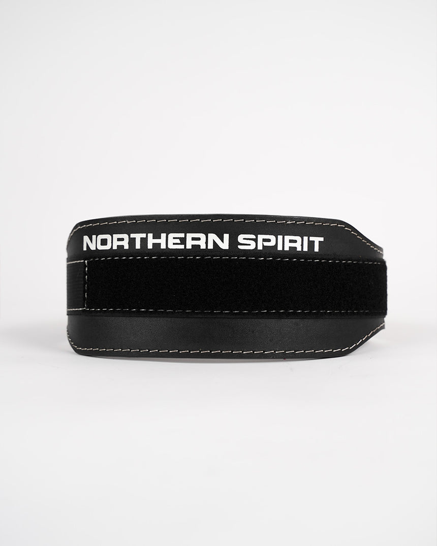 Leather weightlifting belt