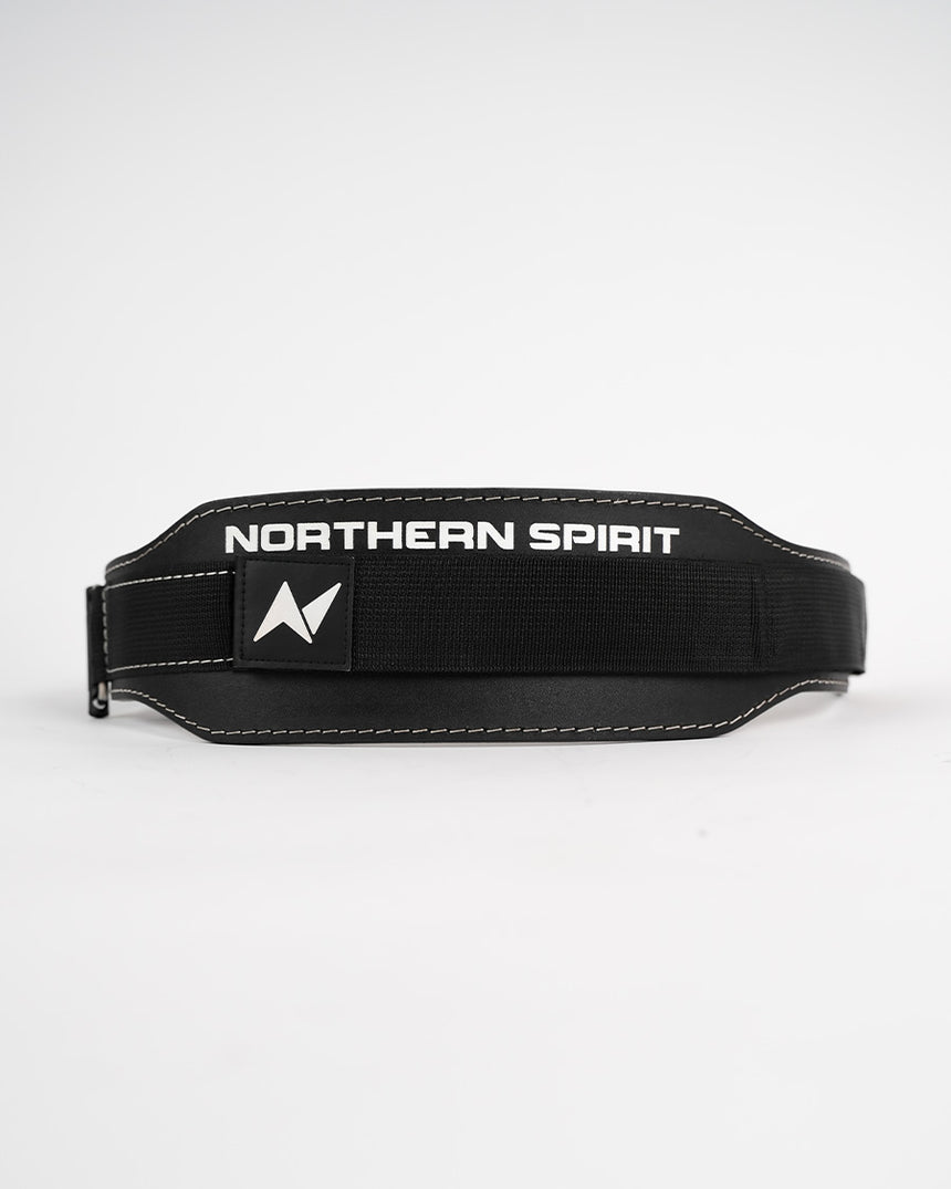 Leather weightlifting belt