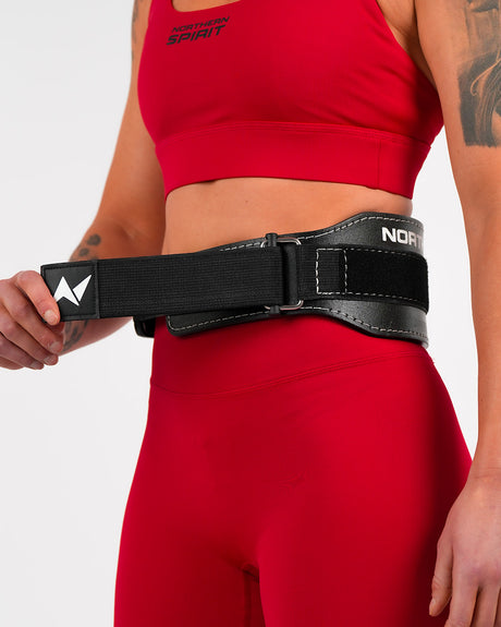 Leather weightlifting belt