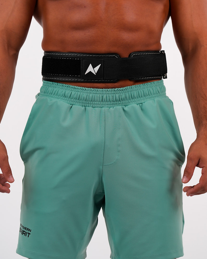 Leather weightlifting belt
