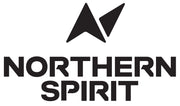 Northern Spirit official logo in black featuring minimalist double arrow icon and bold typography on white background.