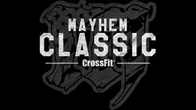 Mayhem Classic CrossFit logo — vintage-style graphic featuring bold “Classic” typography over the Mayhem flag icon.