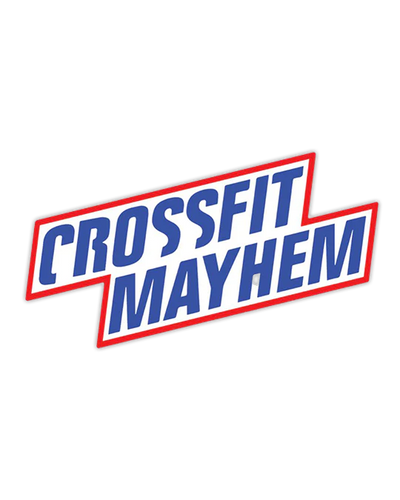 CrossFit Mayhem official logo — blue and red emblem representing the world-renowned CrossFit training community.