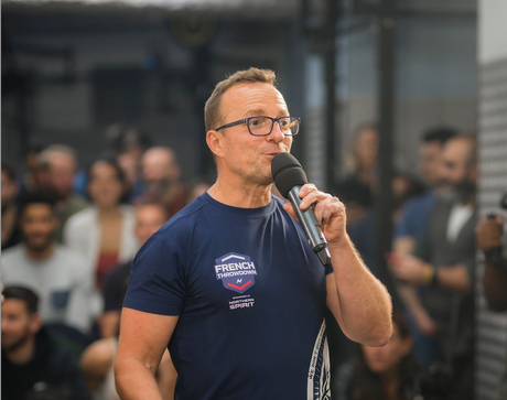 Daniel Chaffey, Directeur international de CrossFit®, et fondateur du French Throwdown, lors de l'édition 2022 du French. Photo Anaïs Fayola