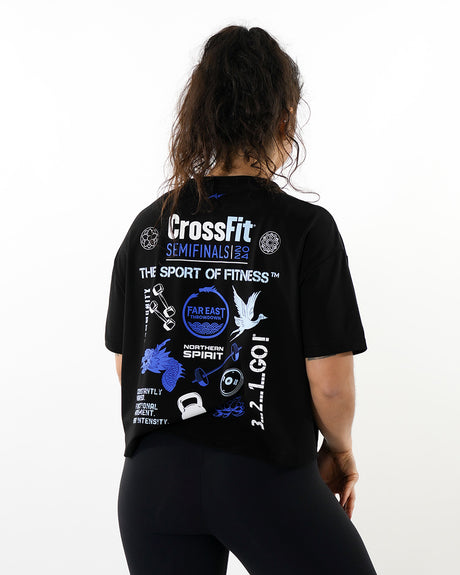 CrossFit® Baggy Top Patchwork Collector - FAR EAST THROWDOWN  Women oversized crop top ink