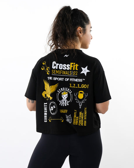 CrossFit® Baggy Top Patchwork Collector - SYNDICATE CROWN  Women oversized crop top ink