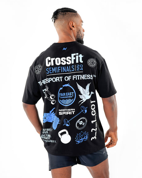 CrossFit® Smurf Patchwork - Far East Throwdown T-shirt oversize unisexe