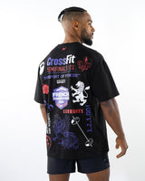 CrossFit® Smurf Patchwork - FRENCH THROWDOWN T-shirt oversize unisexe