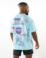 CrossFit® Smurf Patchwork - FRENCH THROWDOWN T-shirt oversize unisexe