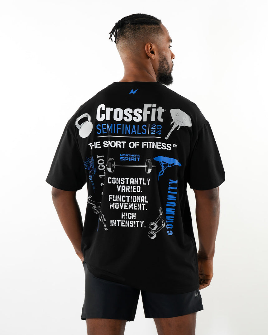 CrossFit® Smurf Patchwork - Renegade games Unisex oversized T-shirt