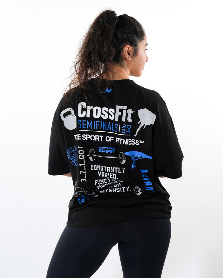 CrossFit® Smurf Patchwork - Renegade games Unisex oversized T-shirt