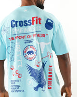 CrossFit® Smurf Patchwork - WEST COAST CLASSIC T-shirt oversize unisexe